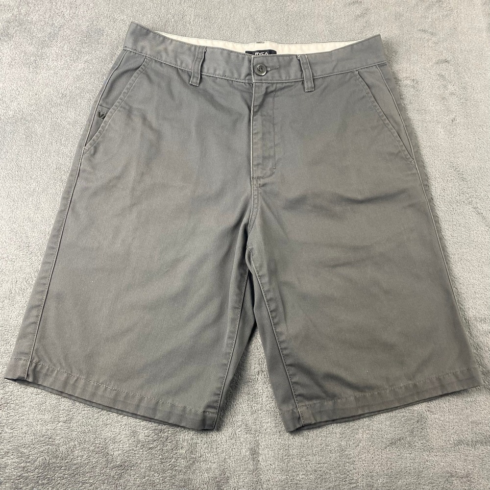 RVCA Mens 32 Chino Shorts Gray Twill Flat Front Skate Casual Everyday